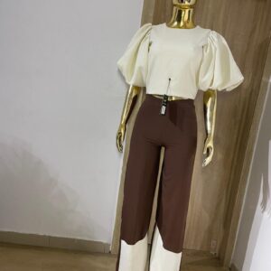 Two piece Puff sleeve crop top and trouser